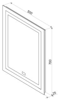 Зеркало с подсветкой Continent Verte ЗЛП477 с датчиком движения 50см
